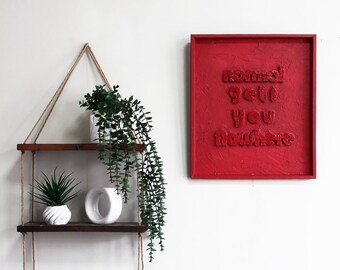 Words Wood Wall Hanging Letter Sign - Red Wall Art for Living Room - Framed Wood Wall Decor Christmas gift for her