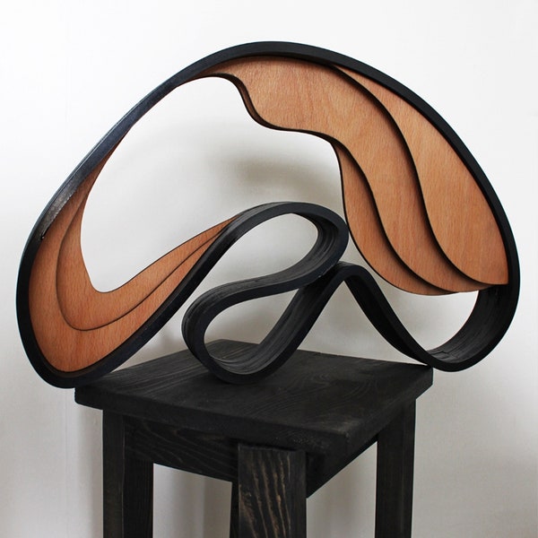 Parametric Wood Art, Wooden Unique Decor, Modern Wood Sculptures, Art Objects for Living Room, gifts for her