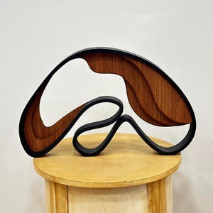 Walnut Wood Sculpture - Aesthetic Shelf Decor, Book Shelf Accent, Trend Housewarming Gift Idea