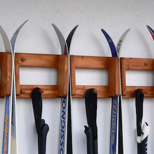 Wall Mounted Cross Country Ski Storage Wall Mounted Wooden Rack