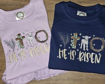 He is risen embroidered shirt
