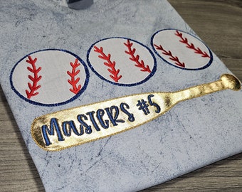 Camiseta de béisbol bordada personalizada