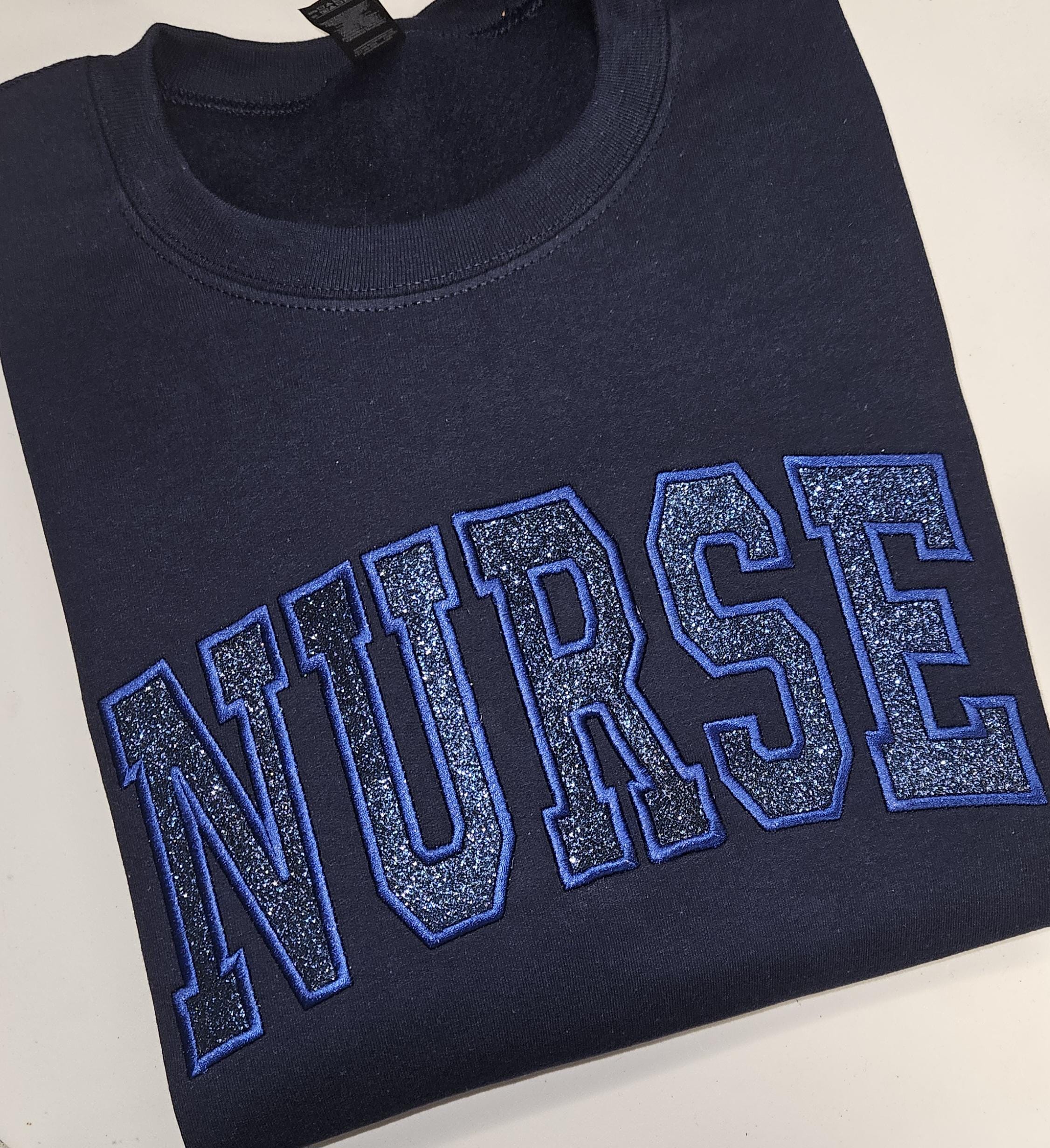 Navy Blue Sweatshirt Embroidered - Etsy