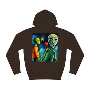 AI Alien Art digital print hoodie | AI Art Print Sweatshirt Futuristic Graphic Hoodie | Techno Alien Graphic Hoodie | Space-Theme Hoodie