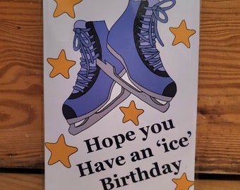 Ice skating birthday card