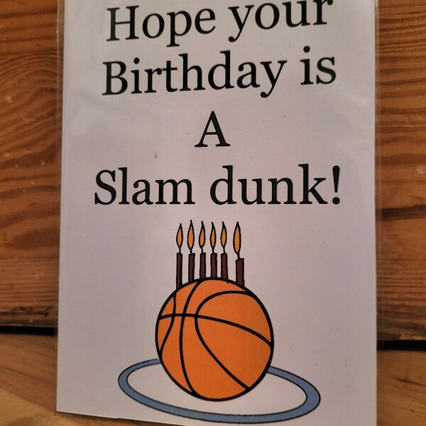 Basketball 'slam dunk' birthday card