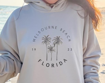 Melbourne Beach Hoodie, Melbourne Beach Hooded Sweatshirt, Florida Pullover Sweater, FL Beach Souvenir, Florida Gift, Florida Beach Sweater