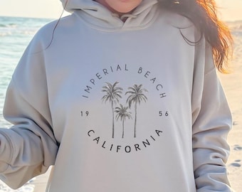 Felpa con cappuccio Imperial Beach California, abbigliamento casual comodo, abbigliamento da spiaggia, perfetto per l'estate e i viaggi, felpa unisex, pullover California