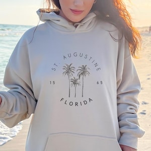 Felpa con cappuccio di St. Augustine, felpa con cappuccio della Florida, felpa unisex, pullover di St. Augustine, maglione di St. Augustine, souvenir della spiaggia della Florida