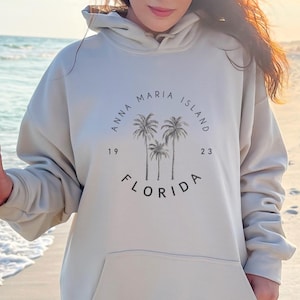 Sudadera con capucha de Anna Maria Island, ropa de recuerdo de Florida, ropa playera informal, regalo para amantes de la playa.