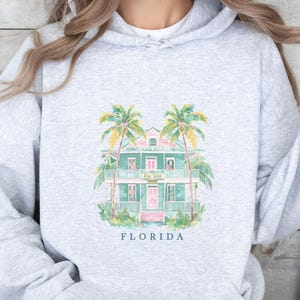 Key West Sweatshirt, Florida Beach Hoodie, Island Vibes Pullover, Tropical Travel Gift, Sunshine State Apparel, FL Souvenir, Coastal Top
