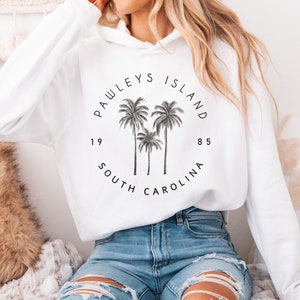 Pawleys Island Hoodie, South Carolina Hooded Sweatshirt, Pawleys Island Souvenir, SC Gifts, East Coast Travel Gift, Island SC, Palm Sweater