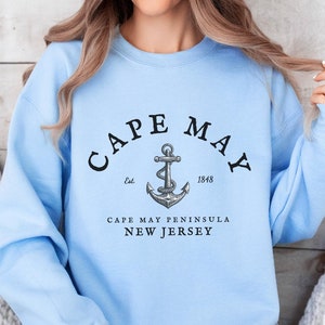 Cape May Sweater, Cape May New Jersey Sweatshirt, Cape May Crewneck, New Jersey Sweater, Jersey Shore Top, Beachy Sweatshirt East Coast