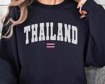 Thailand Sweatshirt, Thai Flag Pullover, Souvenir Gift