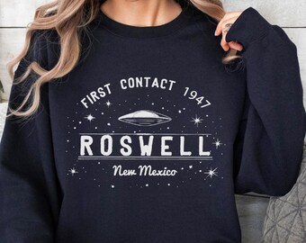 Moletom Roswell New Mexico, Suéter Roswell UFO, Pulôver Roswell NM Crewneck, Lembrança Rosewell, Presente Alienígena Espacial, Área 51, Presente para Ele