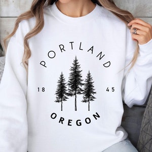 Bluza Portland, sweter Portland, bluzka Oregon, bluza Portland z okrągłym dekoltem, prezent na wakacyjną koszulkę, sweter podróżny, sweter PNW, pamiątka ze stanu Oregon