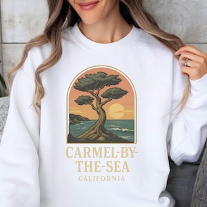 Carmel-by-the-Sea Sweatshirt, Coastal California Crewneck, West Coast Travel Pullover, Carmel CA Souvenir, Beach Town Sweater Gift