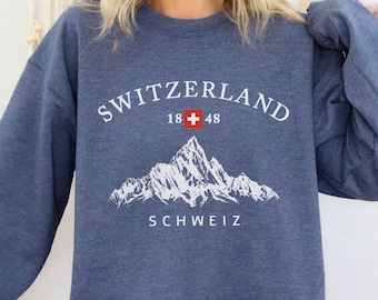 Switzerland Sweater, Swiss Mountains Sweatshirt, Swiss Alps