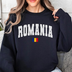 Romania Sweatshirt, Romania Sweater, Romania Hoodie, Europe Shirt Gift, Romania Flag, Romania Flag Pullover, Romania Souvenir