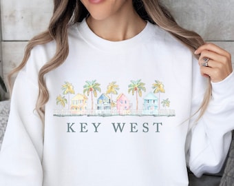 Key West Sweatshirt, Cute Beach House Shirt, Tropical Island Apparel, Sunshine State Gift, Travel Sweater, Florida Souvenir, FL Pride
