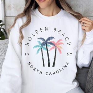 Holden Beach Sweatshirt, Holden Beach Crewneck Sweater, North Carolina Unisex Pullover, Gift for Her, NC Souvenir, Beach Top, Gift for Him