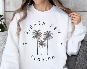 Siesta Key Sweatshirt, FL Aesthetic Beach Crewneck, Oversized Minimalist Sweater, Siesta Key Florida Shirt, East Coast Top, Florida Souvenir