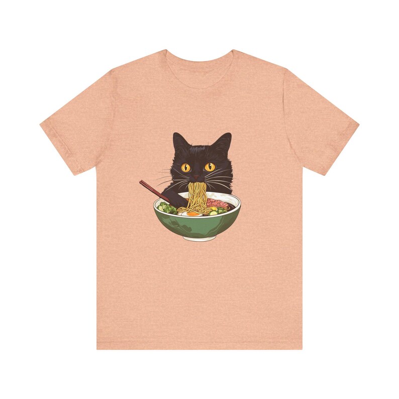 Ramen Cat T-Shirt, Cat Lover Gift, Kawaii Shirt, Japanese Style Art Tee image 6