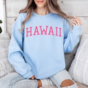 Sweat-shirt Hawaï, pull de plage, vacances à Hawaï, haut minimaliste HI, souvenir de voyage, pull vintage de mercerie de vêtements, cadeau ras du cou Aloha