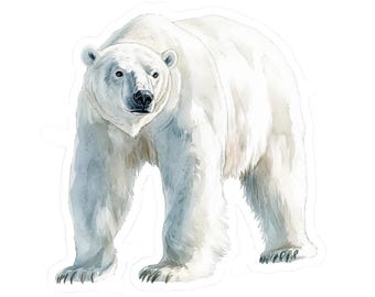 Polar Bear Sticker, Cute Decal, Artic Stickers, Wildlife Lover Gifts, Animal Laptop Sticker, Water Bottle Sticker, Car Tumbler Decal