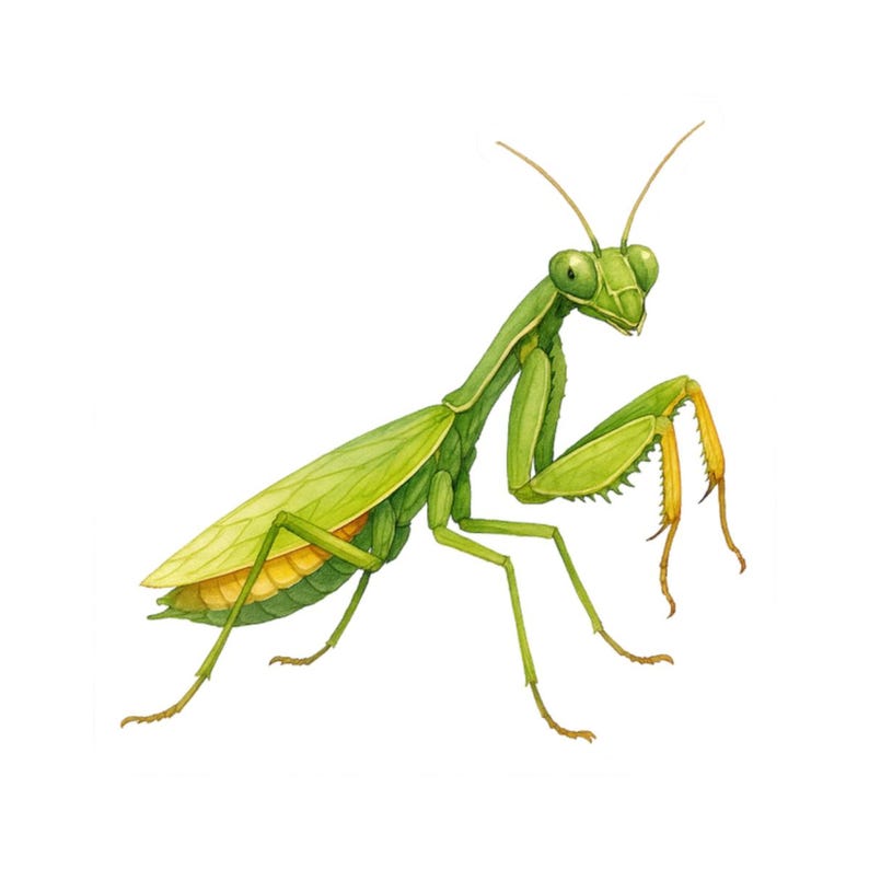 Praying Mantis Sticker, Insect Vinyl Decal, Laptop Sticker, Cute Water ...