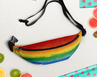 Gay Pride Flag Fanny Pack, LGBTQ Waist Bag, Rainbow Festival Belt Bag, Pride Parade Accessory, Love Is Love Gift, Queer Travel Pouch