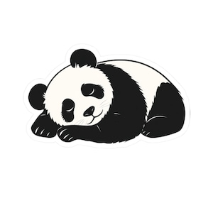 Cute Panda Kiss-Cut Stickers, Animal Lover Decor, Laptop Decal, Childs Room Art, Cute Gift for Kids, Aesthetic Sticker, Water Bottle Sticker