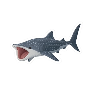 Whale Shark Stickers, Cute Ocean Decor, Marine Life Gifts Laptop Stickers, Beach Vibes, Ocean Enthusiasts, Water Bottle Vinyl, Car Sticker