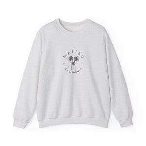 Malibu Sweatshirt, Malibu Sweater, California Sweater, Malibu Pullover Crewneck, Malibu California Gift, Cozy Beach Top, CA Travel Souvenir