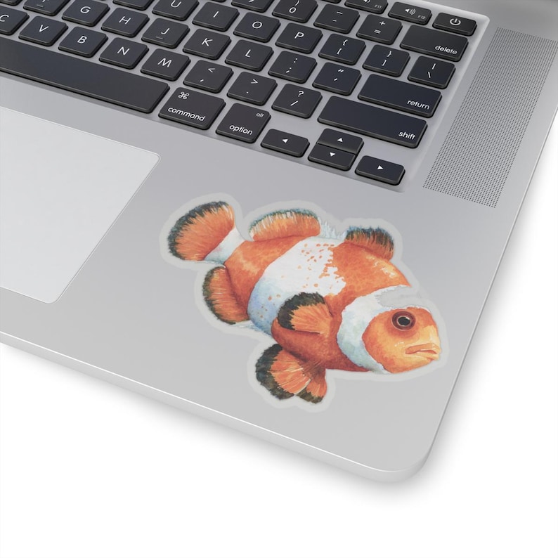Clownfish Sticker, Ocean Fish Laptop Decal, Underwater Theme Gifts ...