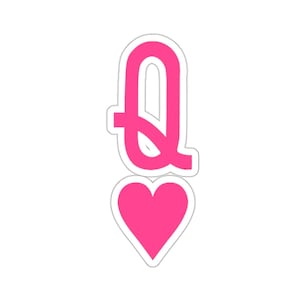 Queen of Hearts Sticker, Queen Decal, Queen of Hearts Laptop Sticker, Red Queen Water Bottle Sticker, Alice in Wonderland Inspired Gift