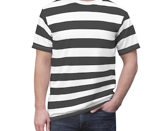 Grey and White Striped T-Shirt, Grey and White Stripe Shirt, Striped Tee, Colorful Tee, Pride Gift, Festivals Top, Soft Vibrant Style