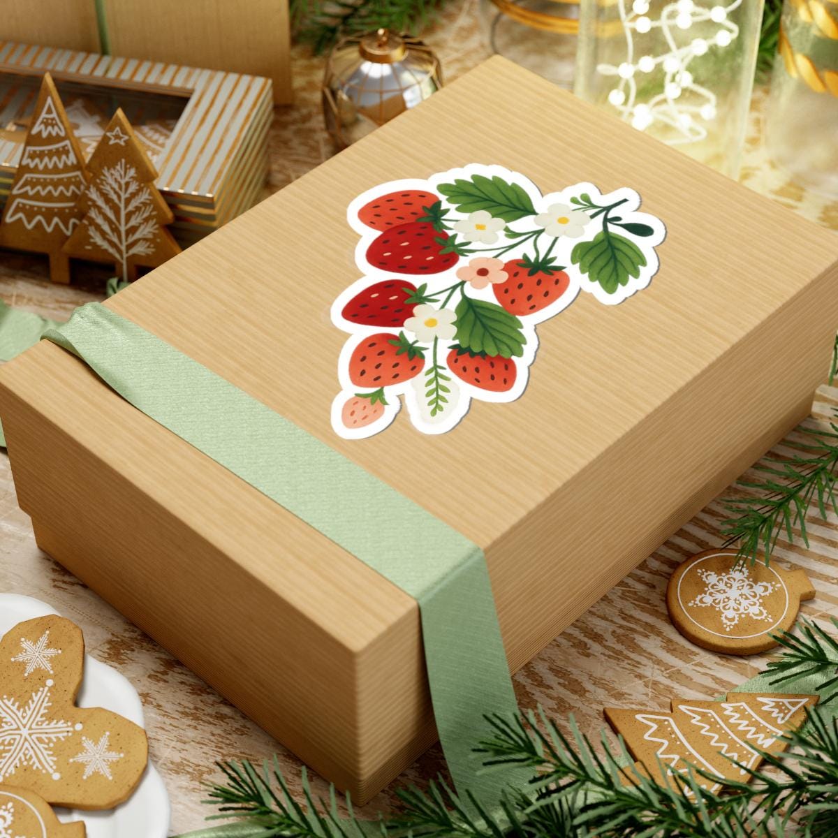 Strawberry Sticker, Cute Fruit Decals for Laptops, Water Bottles ...