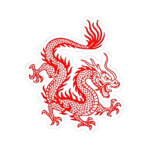 Adesivo drago cinese, simbolo fortunato, decalcomania del capodanno cinese, perfetto per computer portatili, bottiglie d'acqua, diari, auto, regali e decorazioni