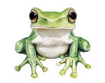 Tree Frog Sticker, Cute Amphibian Decor, Laptop Stickers, Nature Lover Gifts, Frog Enthusiast Accessories, Water Bottle Sticker, Car Vinyl