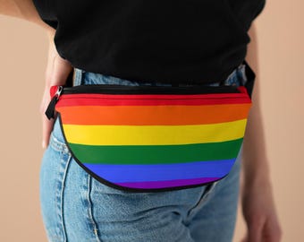 Rainbow Fanny Pack, LGBTQ Fanny Pack, Rainbow Flag Fanny Pack, Gift for him, Gift for Her