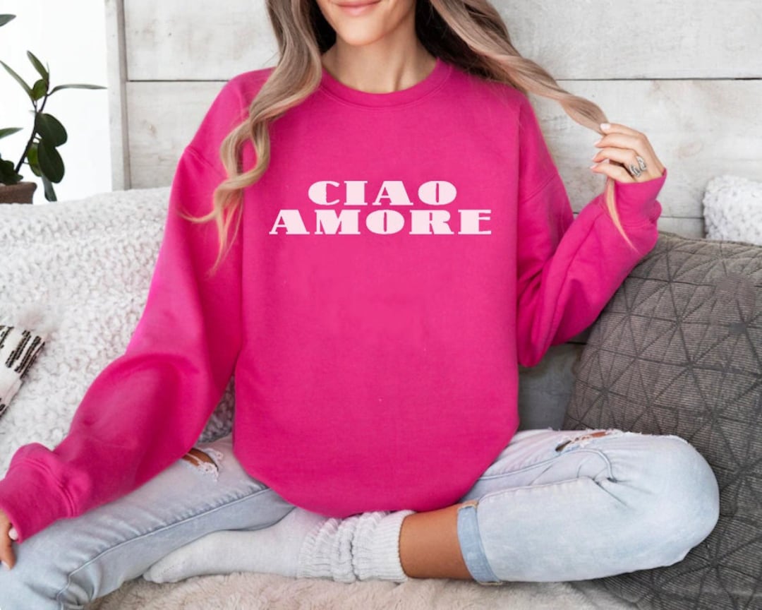 Felpa Maglione Scritta Ciao Amore Maglione CIAO AMORE, Felpa Con