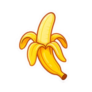 Banana Kiss-Cut Stickers | Fun Fruit Decals for Laptops, Water Bottles, Journals, and Gifts | Cute Banana Design