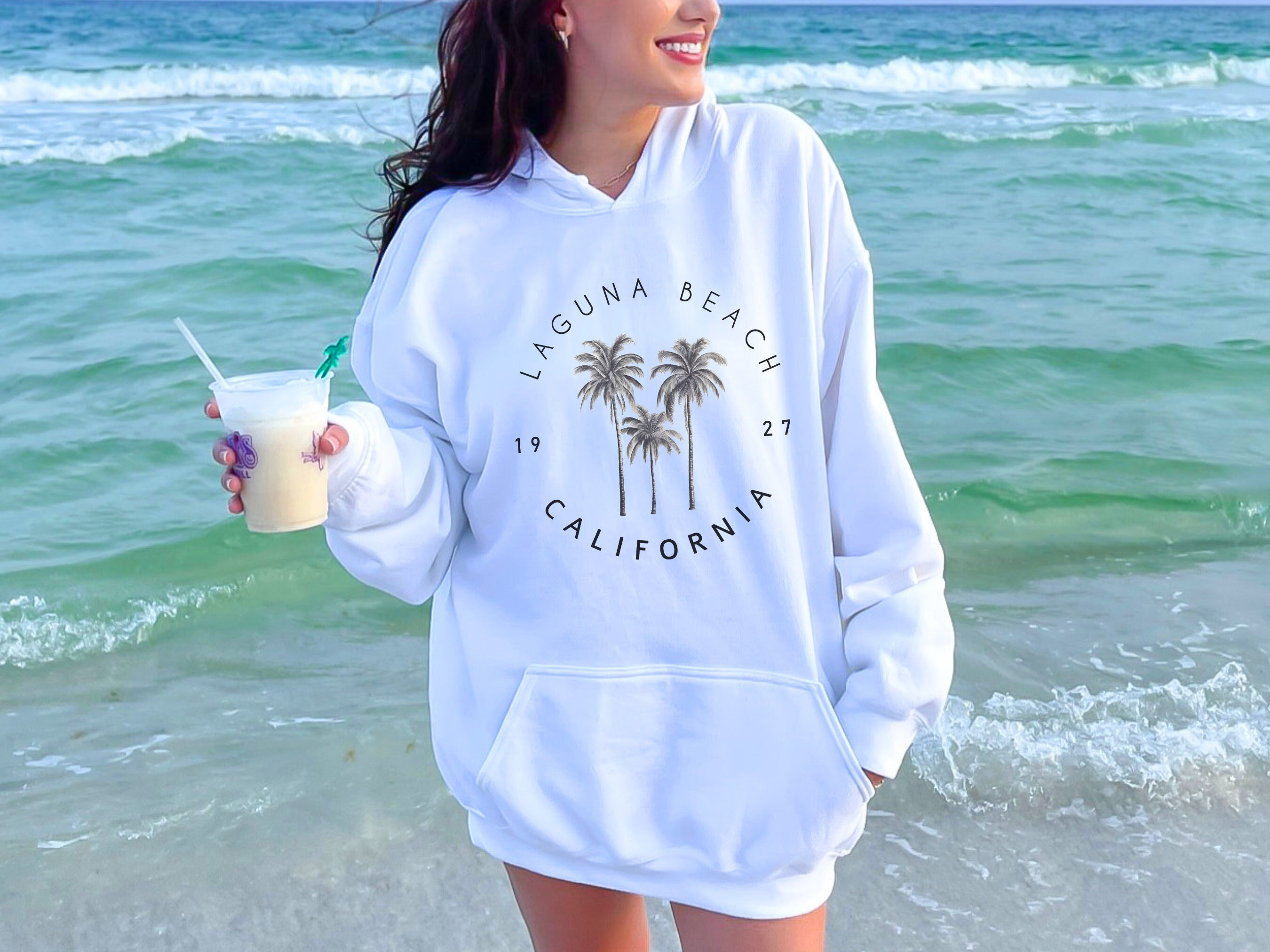 BRAT STYLE SWEAT LONG BEACH CALIF XLサイズ Oversized Laguna Beach Hoodie, Socal Beach Hoodie, Southern