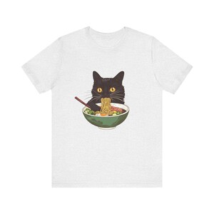 Ramen Cat T-Shirt, Cat Lover Gift, Kawaii Shirt, Japanese Style Art Tee image 2
