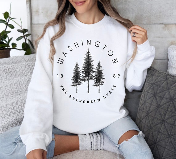 Washington Sweatshirt, Washington State Sweater, Evergreen State Sweatshirt, Mountain Hiking Sweater, Washington Hoodie, PNW Gift Souvenir