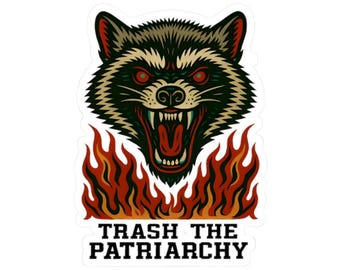Adesivo "Destrua o Patriarcado", Adesivo "Guaxinim", Adesivo de Vinil "Esquerdista Pró-Escolha", Adesivo de Garrafa de Água, Adesivo Liberal, Adesivo Feminista