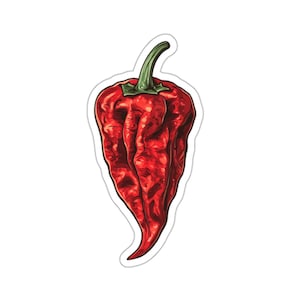 Ghost Pepper Sticker, Spicy Sticker, Hot Chili Sticker, Red Chili Sticker, Laptop Vinyl Sticker, Water bottle Sticker, Car Window Sticker