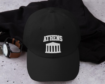 Gorra bordada de Atenas, Grecia, ajustable, con el orgullo griego, gorra de béisbol de Atenas, recuerdo de la herencia antigua.