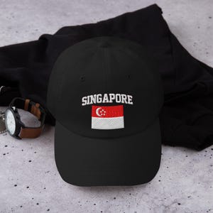 Gorra bordada de Singapur, gorra ajustable de Singapur, gorra de papá con orgullo de Singapur, gorra de béisbol de Singapur, regalo patrimonial de Singapur